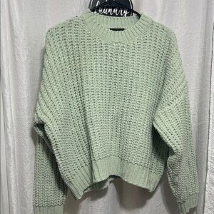 Lumiere Textured Knit Sweater in Soft Green